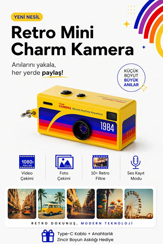 Retro Mini Charm Kamera