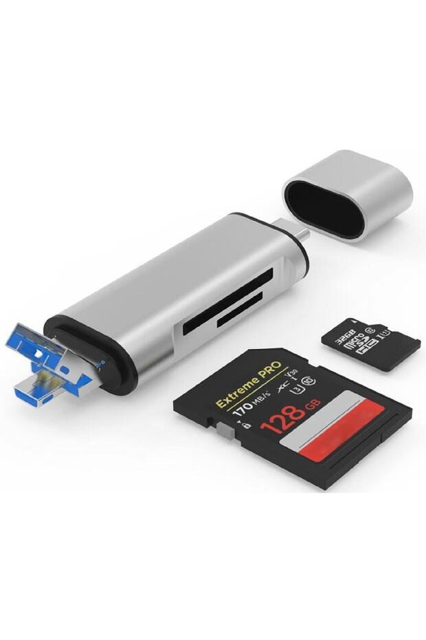 KART OKUYUCU - Akıllı Telefon ve Bilgisayar Uyumlu Micro SD- TF - SD Kart USB Okuyucu