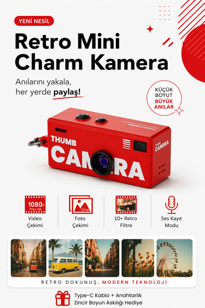 Retro Mini Charm Kamera