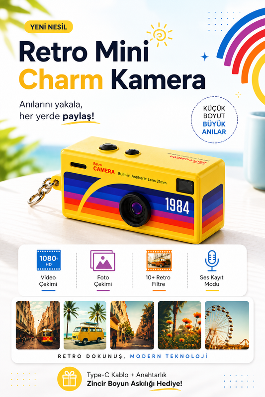 Retro Mini Charm Kamera